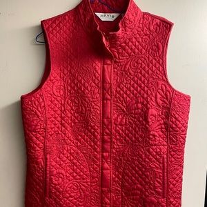 Orvis Red Quilted Stitched Vest M